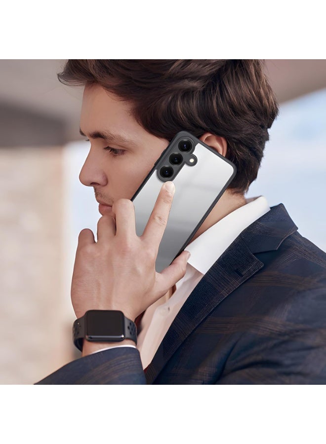 جراب شفاف، مقاوم للصدمات بمواصفات عسكرية، مضاد للاصفرار، جراب حماية نحيف للهاتف، غطاء كامل مع حماية للكاميرا، لهاتف سامسونج جالاكسي S25 FE - أسود - Image 2